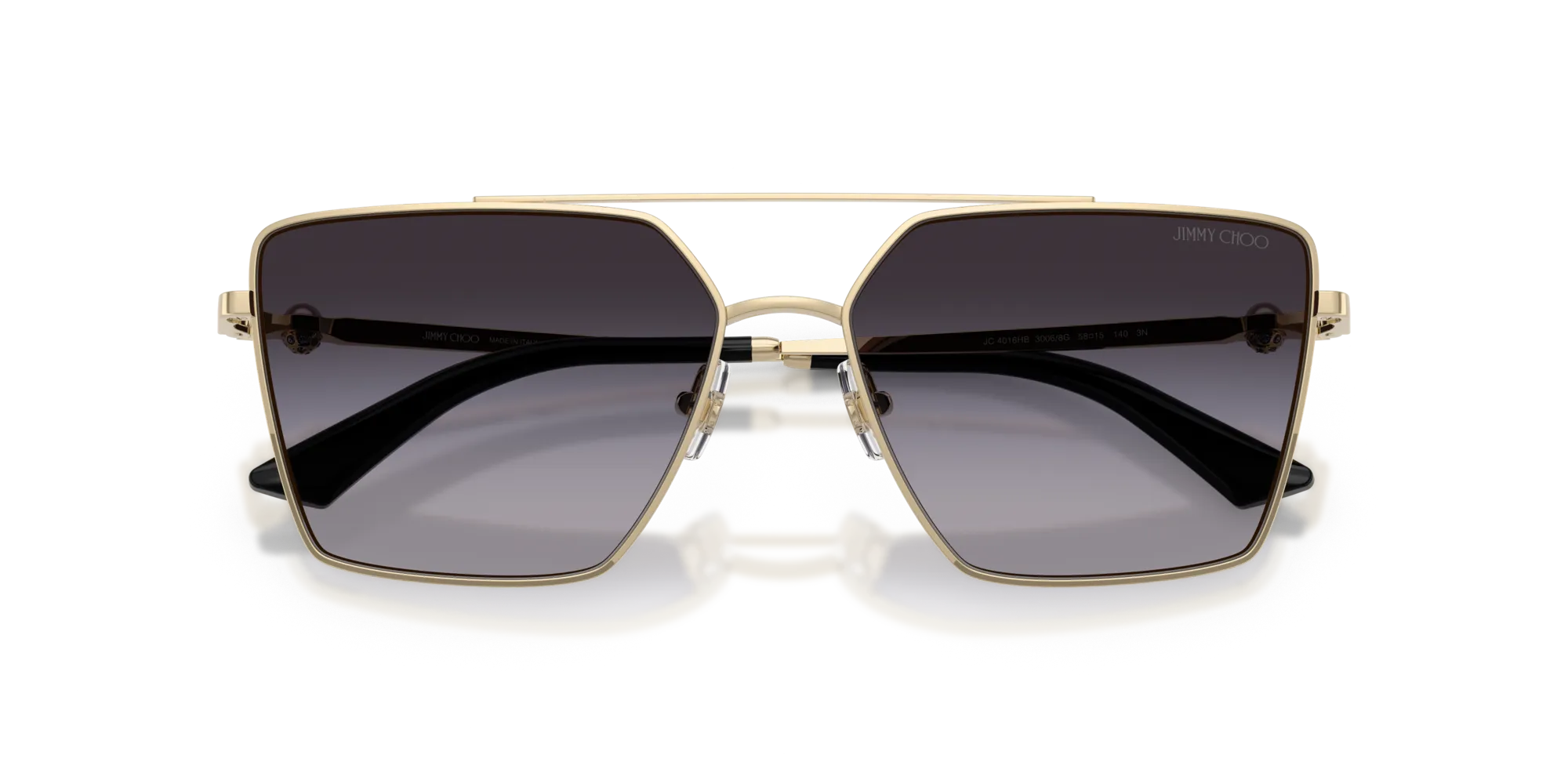 Jimmy Choo JC4016HB 30068G Occhiali da sole Metallo Oro Grigio Squadrata Normale Sfumato - immagine 2