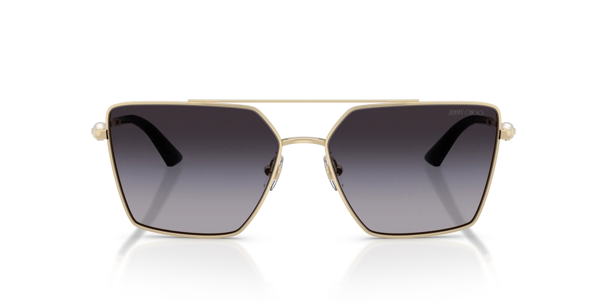 Jimmy Choo JC4016HB 30068G Occhiali da sole Metallo Oro Grigio Squadrata Normale Sfumato - immagine 3