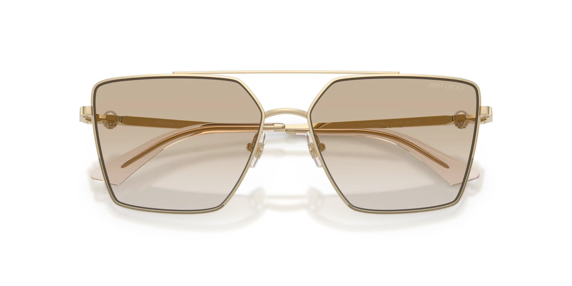 Jimmy Choo JC4016HB 300611 Occhiali da sole Metallo Oro Grigio Squadrata Normale Sfumato - immagine 2