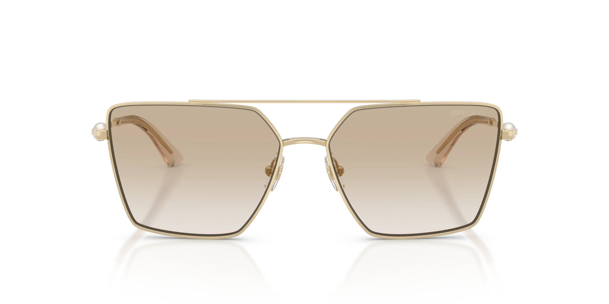 Jimmy Choo JC4016HB 300611 Occhiali da sole Metallo Oro Grigio Squadrata Normale Sfumato - immagine 3