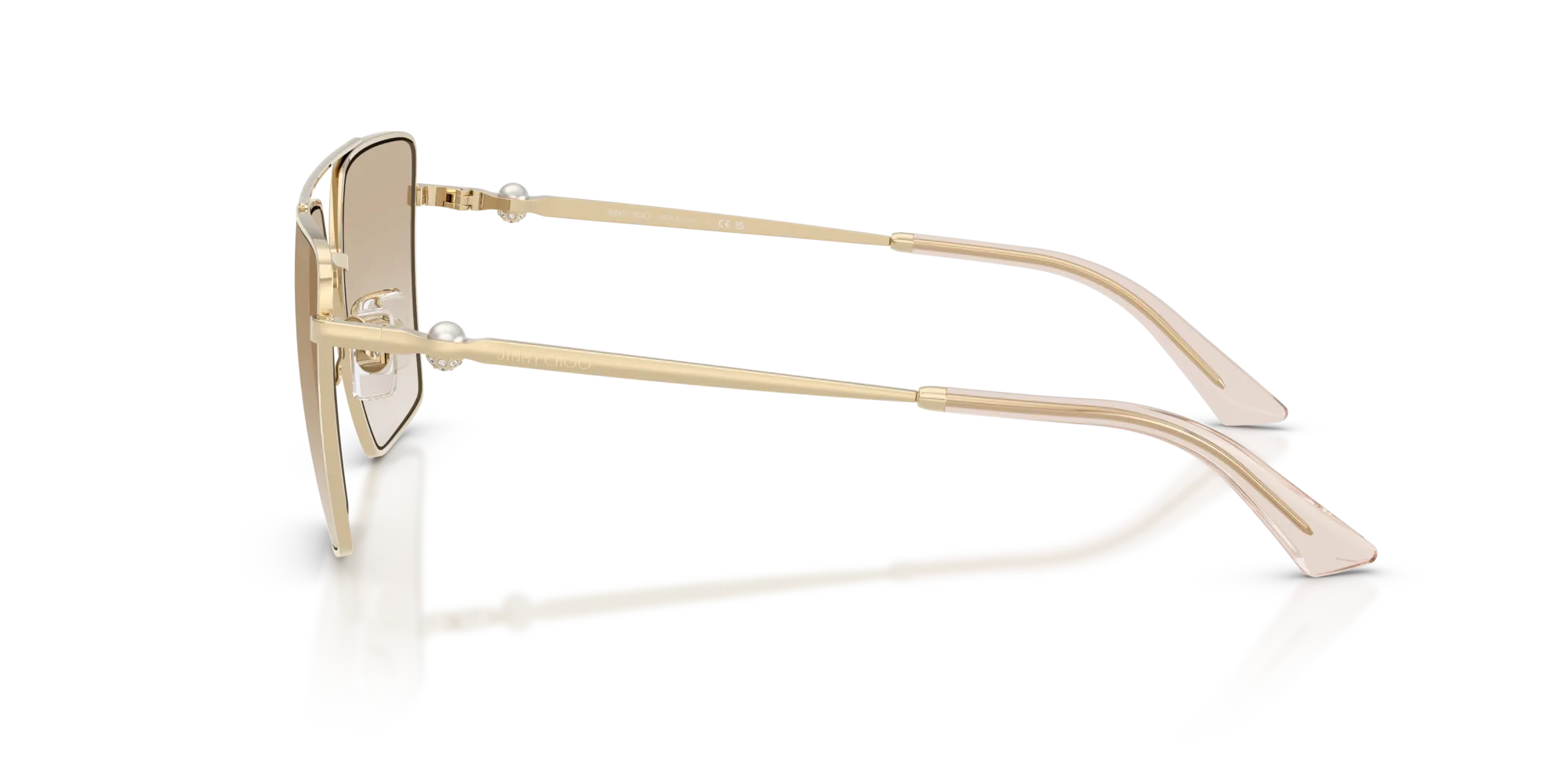Jimmy Choo JC4016HB 300611 Occhiali da sole Metallo Oro Grigio Squadrata Normale Sfumato - immagine 4