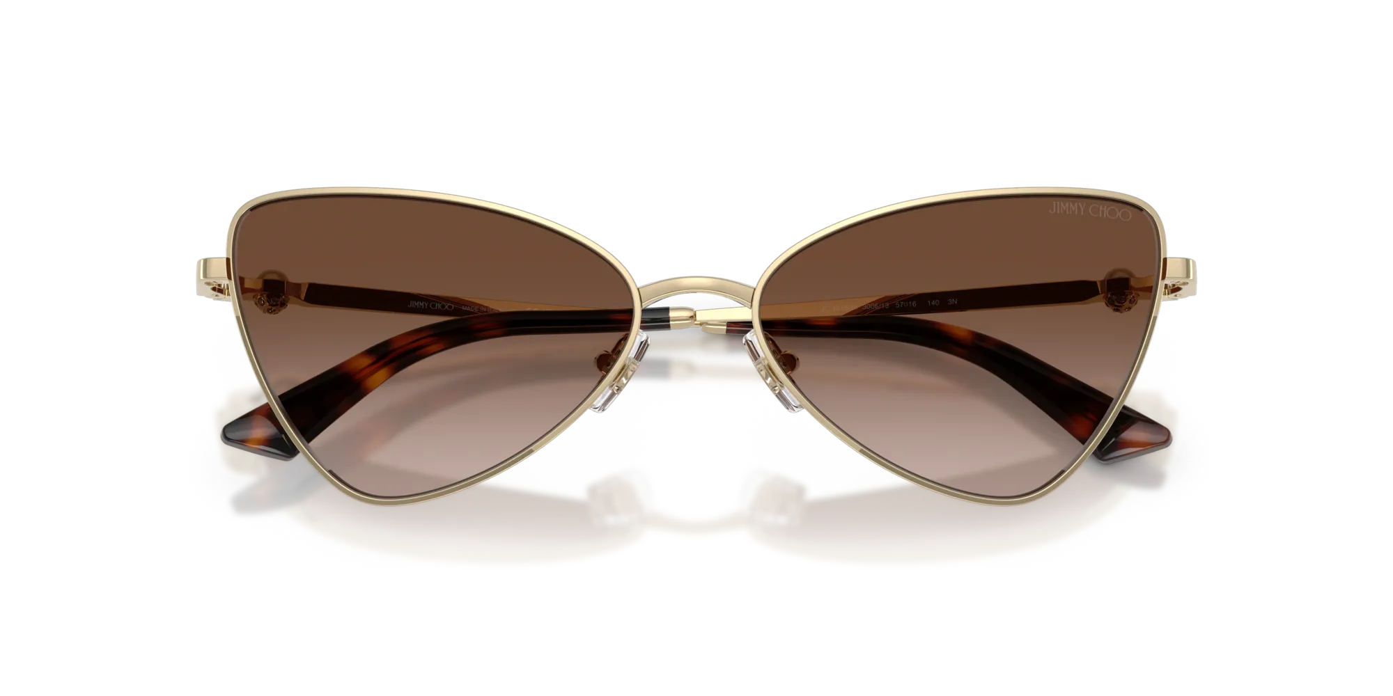 Jimmy Choo JC4015HB 300613 Occhiali da sole Metallo Oro Marrone Cat Eye Normale Sfumato - immagine 2