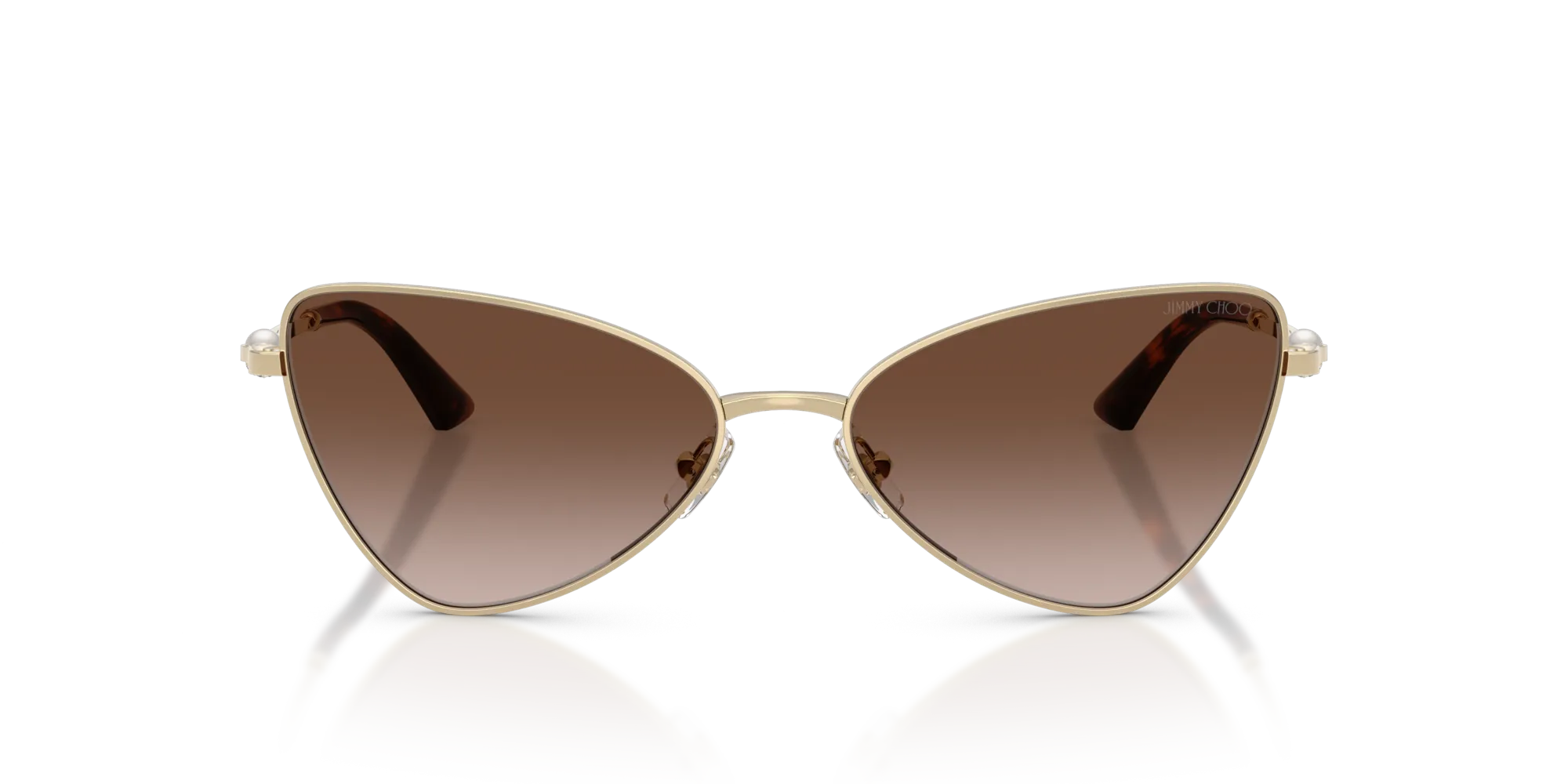 Jimmy Choo JC4015HB 300613 Occhiali da sole Metallo Oro Marrone Cat Eye Normale Sfumato - immagine 3