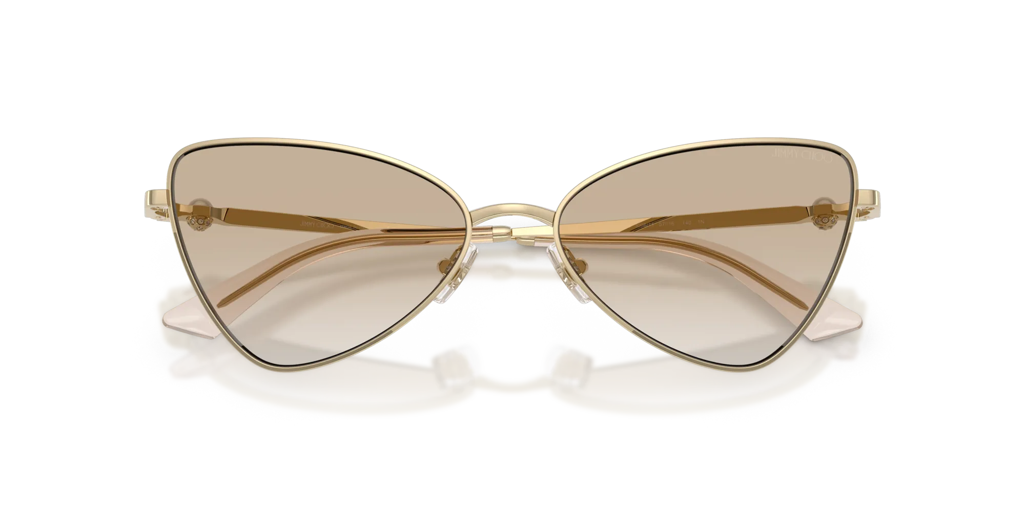 Jimmy Choo JC4015HB 300611 Occhiali da sole Metallo Oro Grigio Cat Eye Normale Sfumato - immagine 2