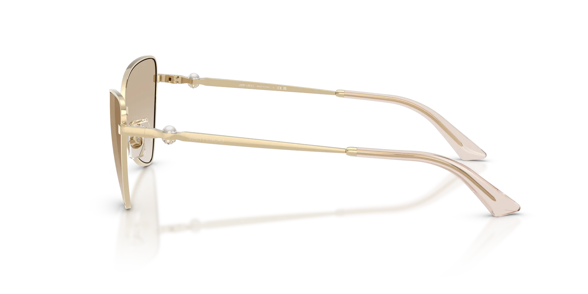Jimmy Choo JC4015HB 300611 Occhiali da sole Metallo Oro Grigio Cat Eye Normale Sfumato - immagine 4