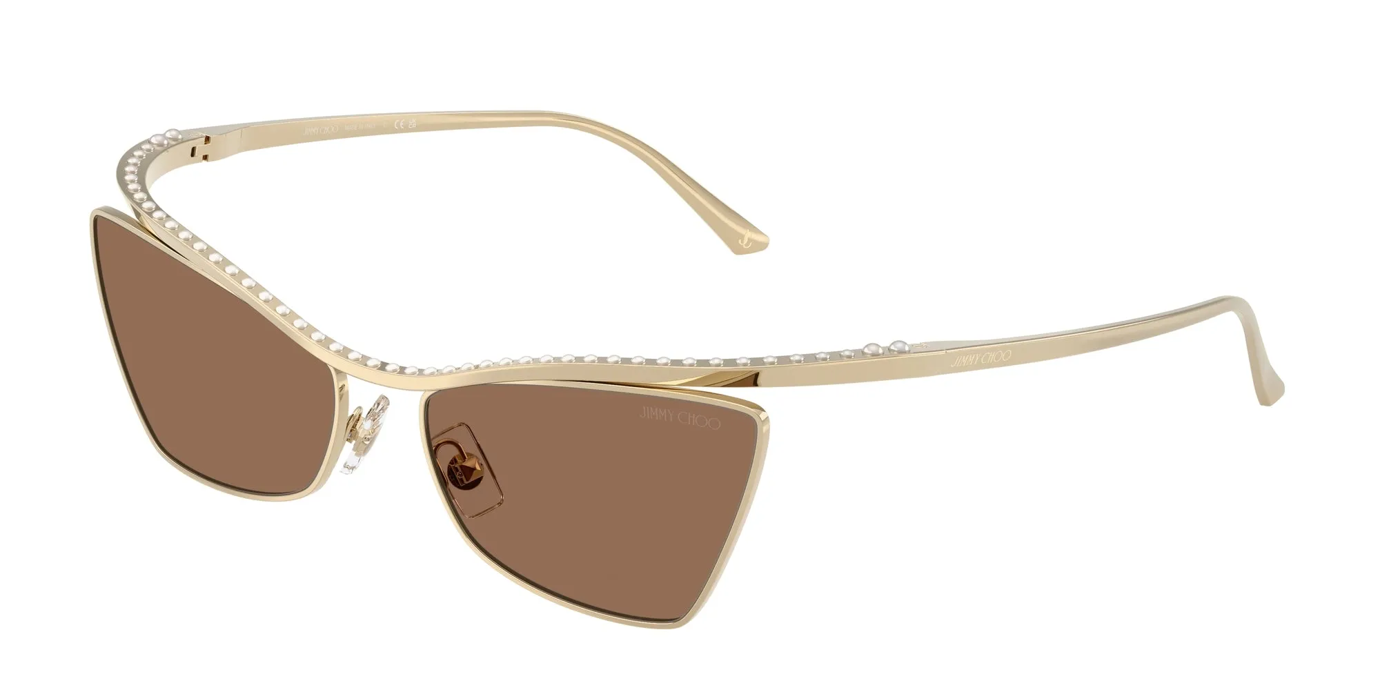 Jimmy Choo JC4014H 300673 Occhiali da sole Metallo Oro Marrone Cat Eye Normale - immagine 1