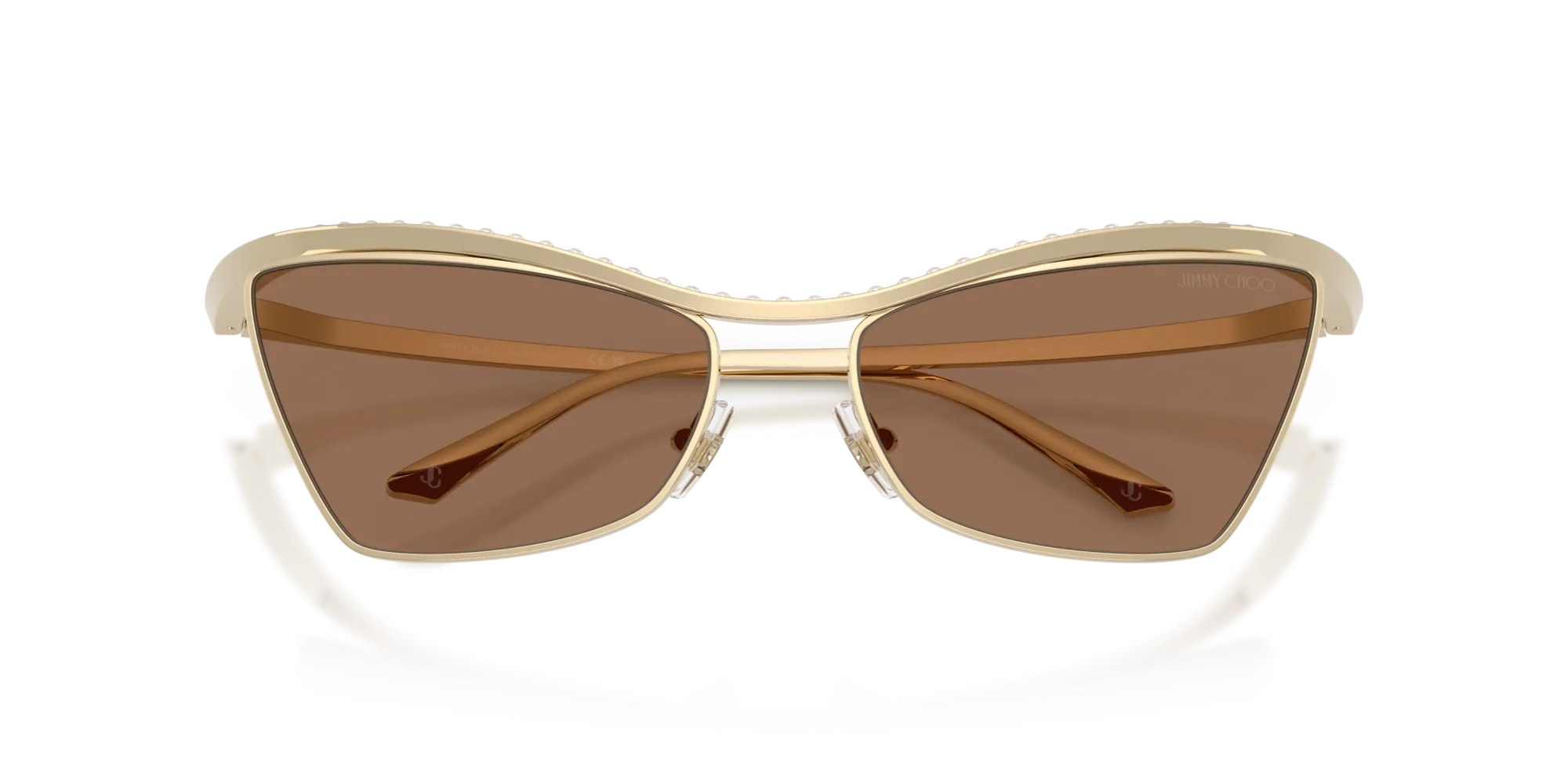 Jimmy Choo JC4014H 300673 Occhiali da sole Metallo Oro Marrone Cat Eye Normale - immagine 2