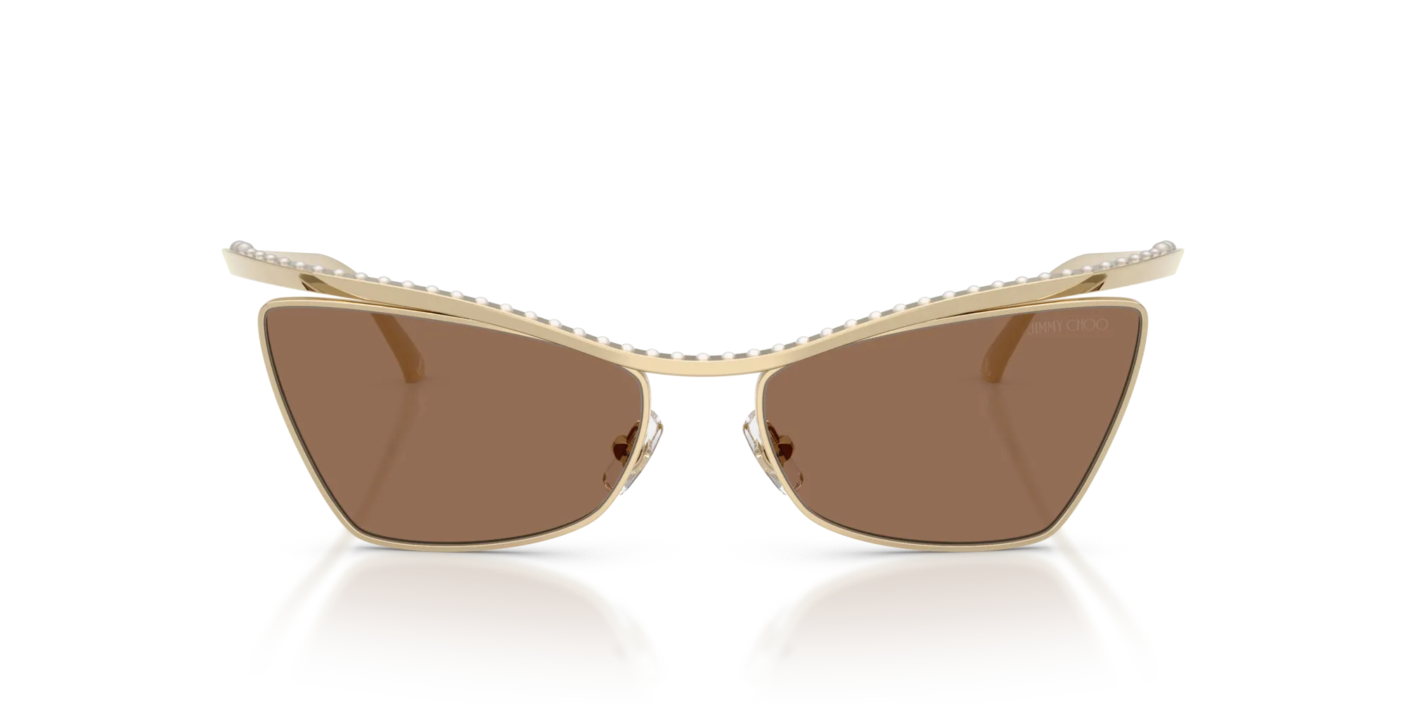 Jimmy Choo JC4014H 300673 Occhiali da sole Metallo Oro Marrone Cat Eye Normale - immagine 3