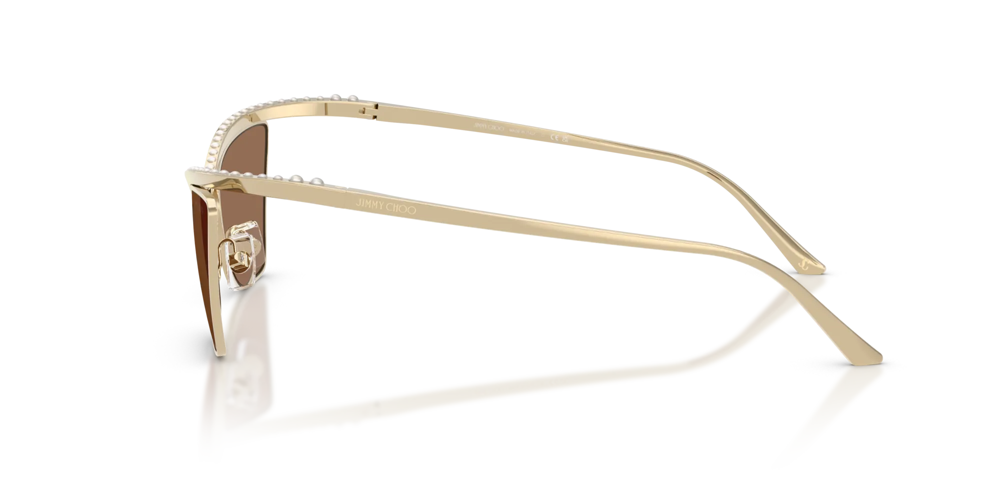 Jimmy Choo JC4014H 300673 Occhiali da sole Metallo Oro Marrone Cat Eye Normale - immagine 4