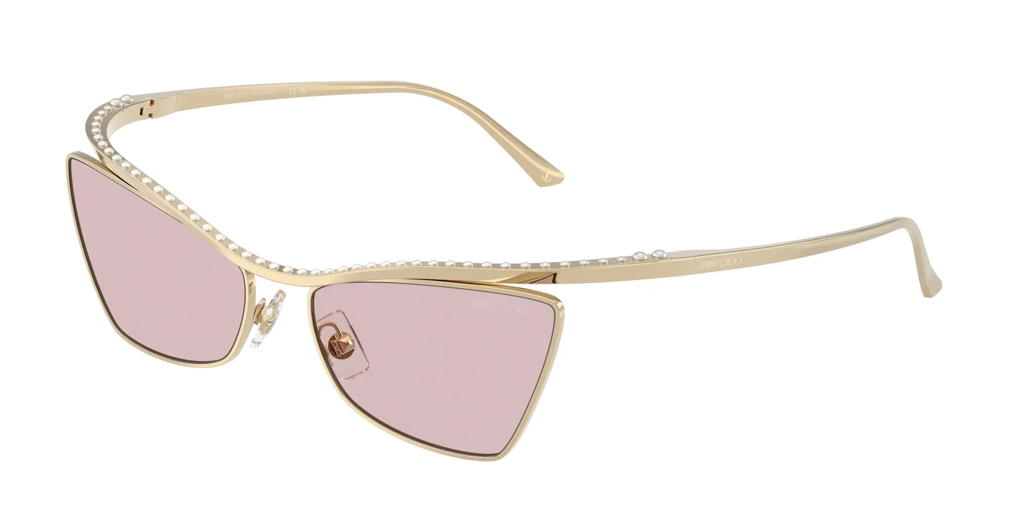 Jimmy Choo JC4014H 3006/5 Occhiali da sole Metallo Oro Rosa Cat Eye Normale - immagine 1