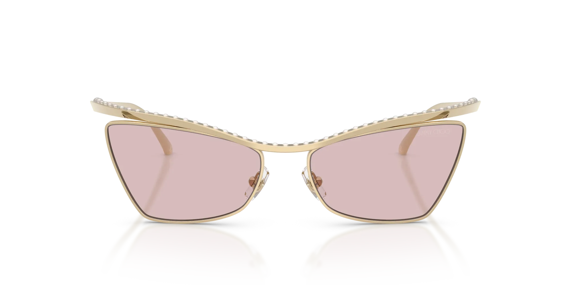 Jimmy Choo JC4014H 3006/5 Occhiali da sole Metallo Oro Rosa Cat Eye Normale - immagine 3