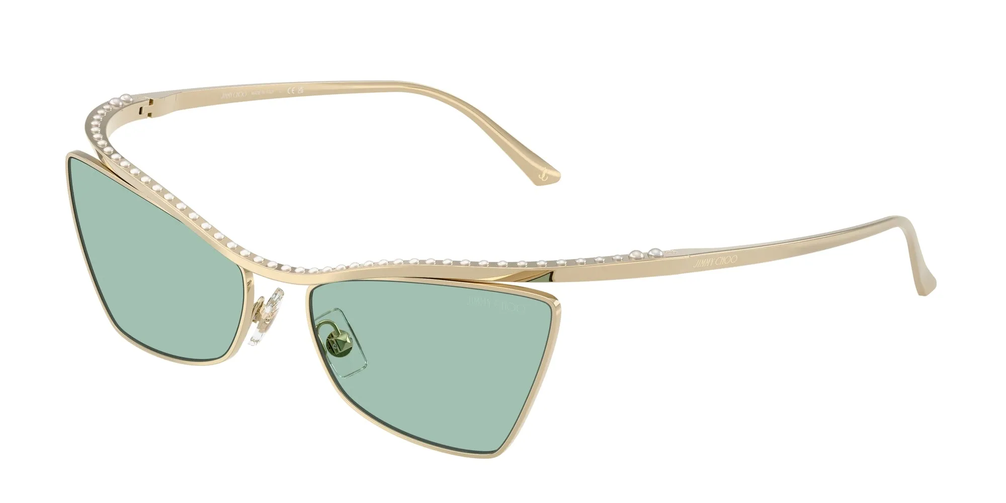 Jimmy Choo JC4014H 3006/2 Occhiali da sole Metallo Oro Verde Cat Eye Normale - immagine 1