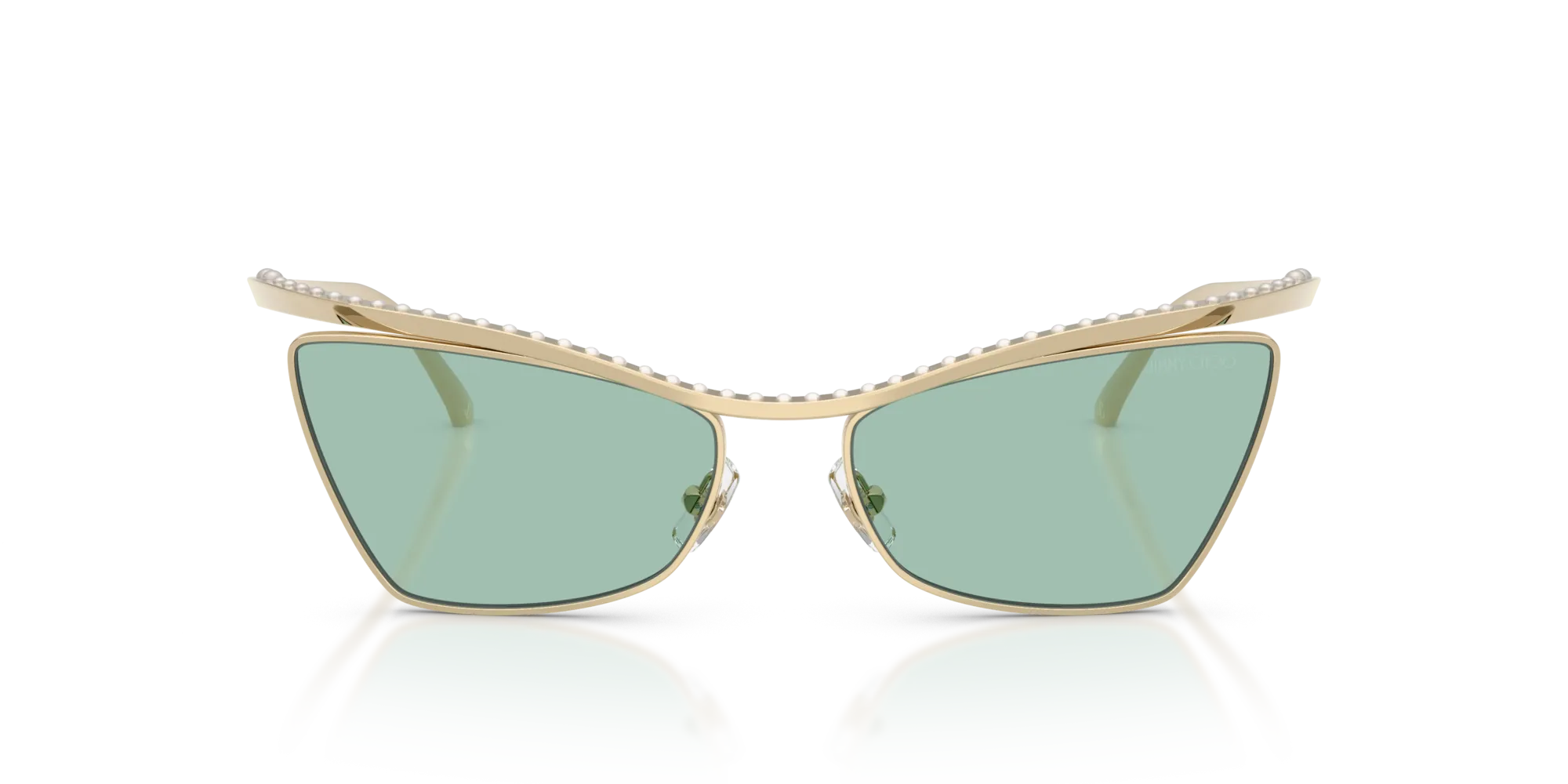 Jimmy Choo JC4014H 3006/2 Occhiali da sole Metallo Oro Verde Cat Eye Normale - immagine 3