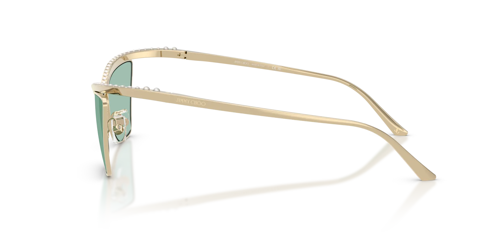 Jimmy Choo JC4014H 3006/2 Occhiali da sole Metallo Oro Verde Cat Eye Normale - immagine 4