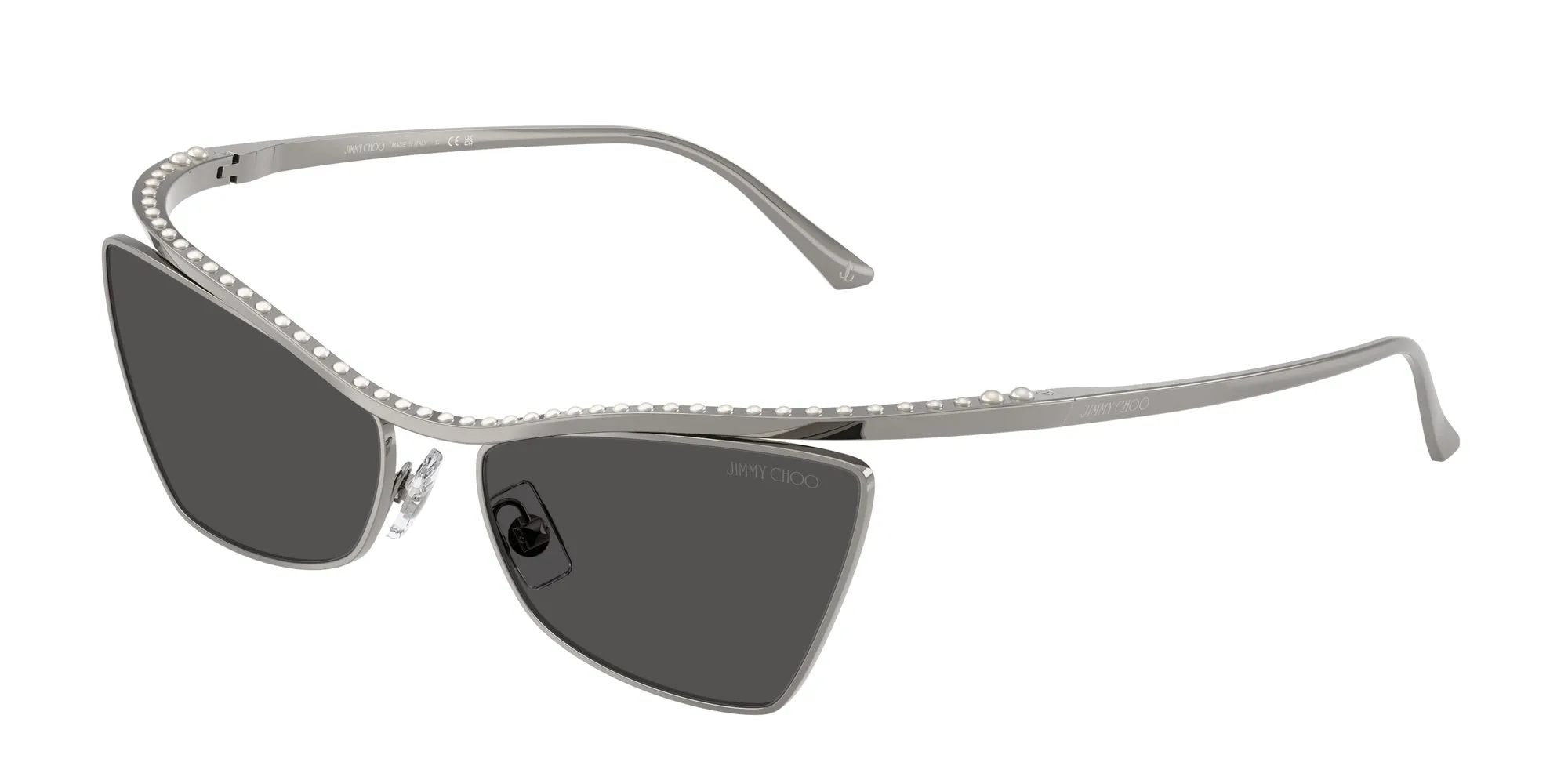 Jimmy Choo JC4014H 300487 Occhiali da sole Metallo Grigio Grigio Cat Eye Normale - immagine 1