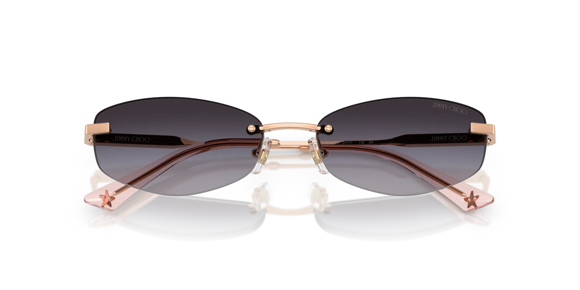Jimmy Choo JC4013D 30088G Occhiali da sole Metallo Oro Grigio Rotonda Normale Sfumato - immagine 2