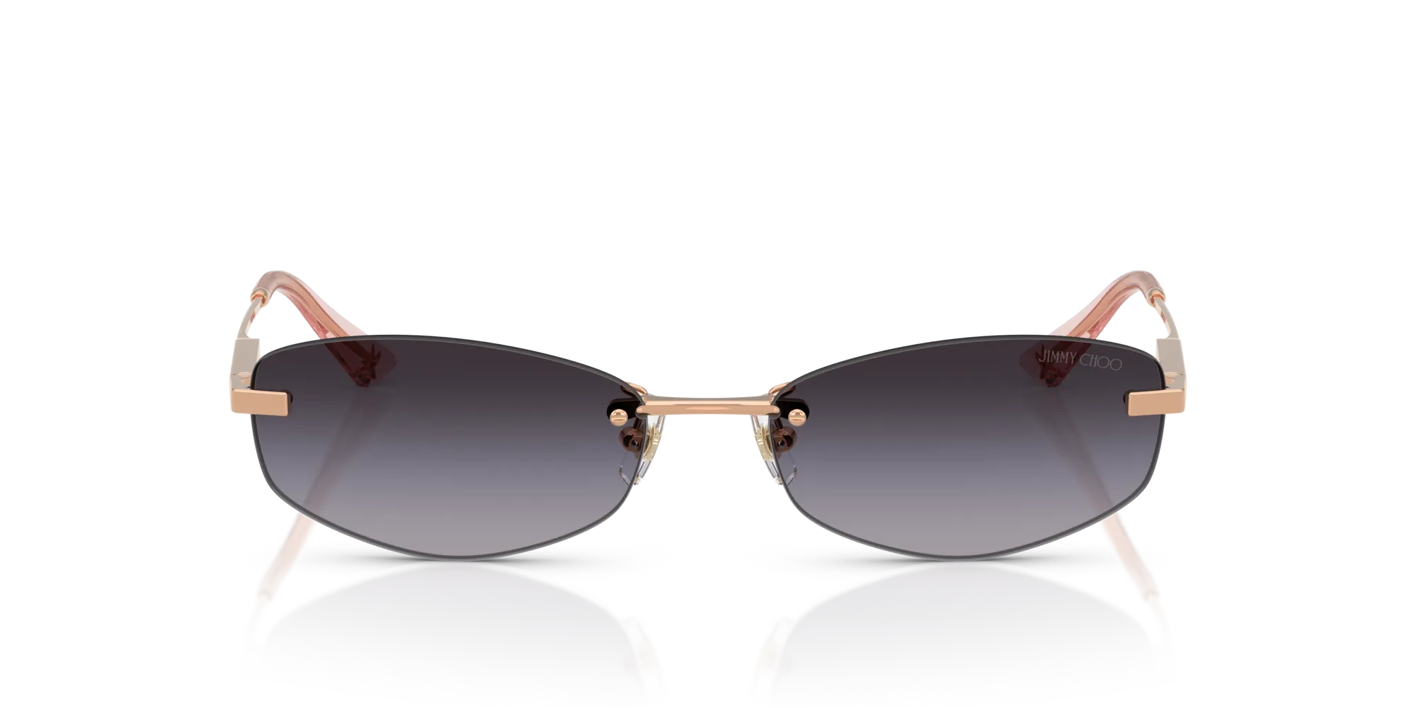 Jimmy Choo JC4013D 30088G Occhiali da sole Metallo Oro Grigio Rotonda Normale Sfumato - immagine 3
