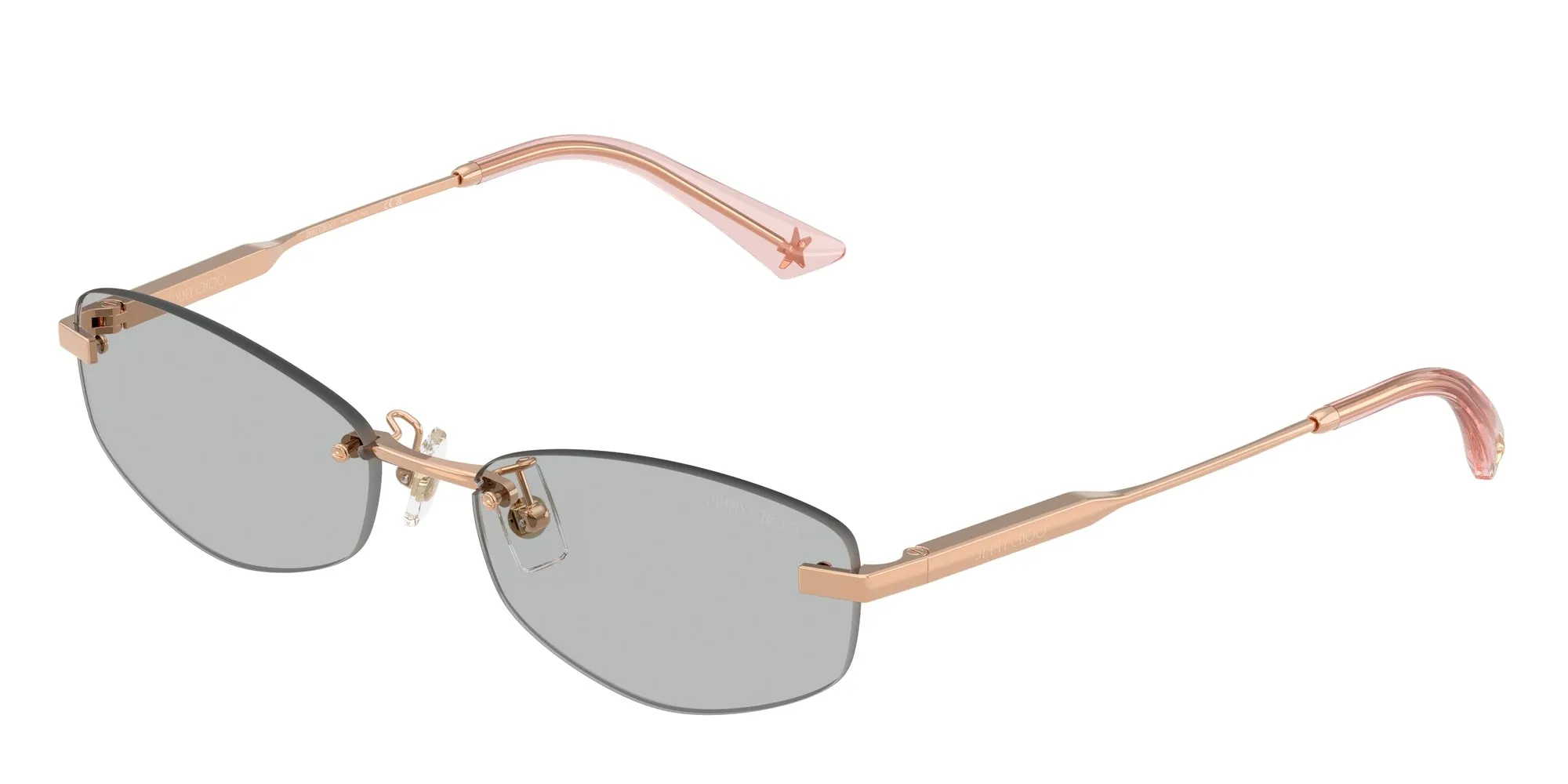 Jimmy Choo JC4013D 300887 Occhiali da sole Metallo Oro Grigio Rotonda Normale - immagine 1