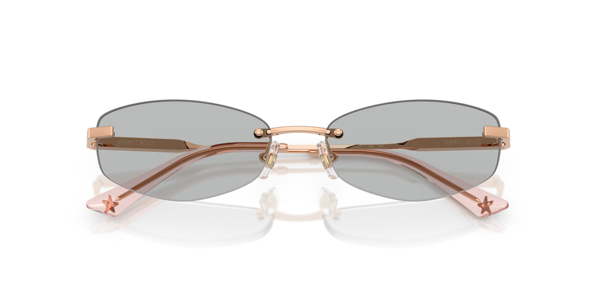 Jimmy Choo JC4013D 300887 Occhiali da sole Metallo Oro Grigio Rotonda Normale - immagine 2