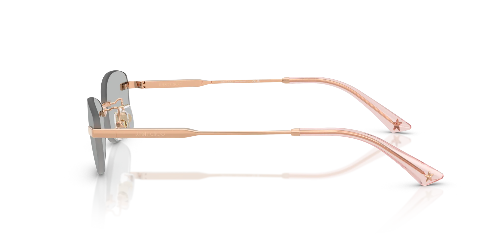 Jimmy Choo JC4013D 300887 Occhiali da sole Metallo Oro Grigio Rotonda Normale - immagine 4