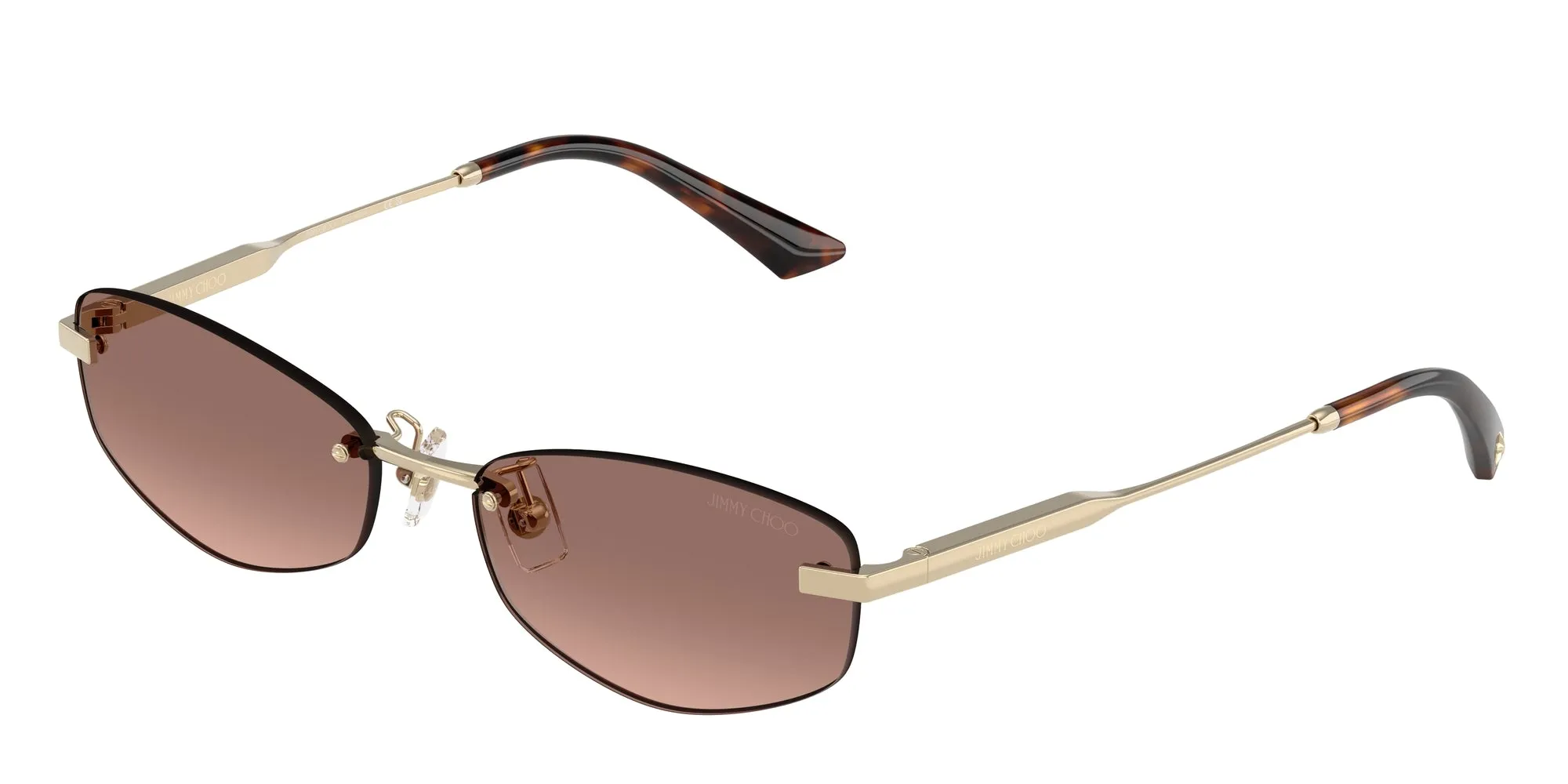 Jimmy Choo JC4013D 300613 Occhiali da sole Metallo Oro Rosa Rotonda Normale Sfumato - immagine 1