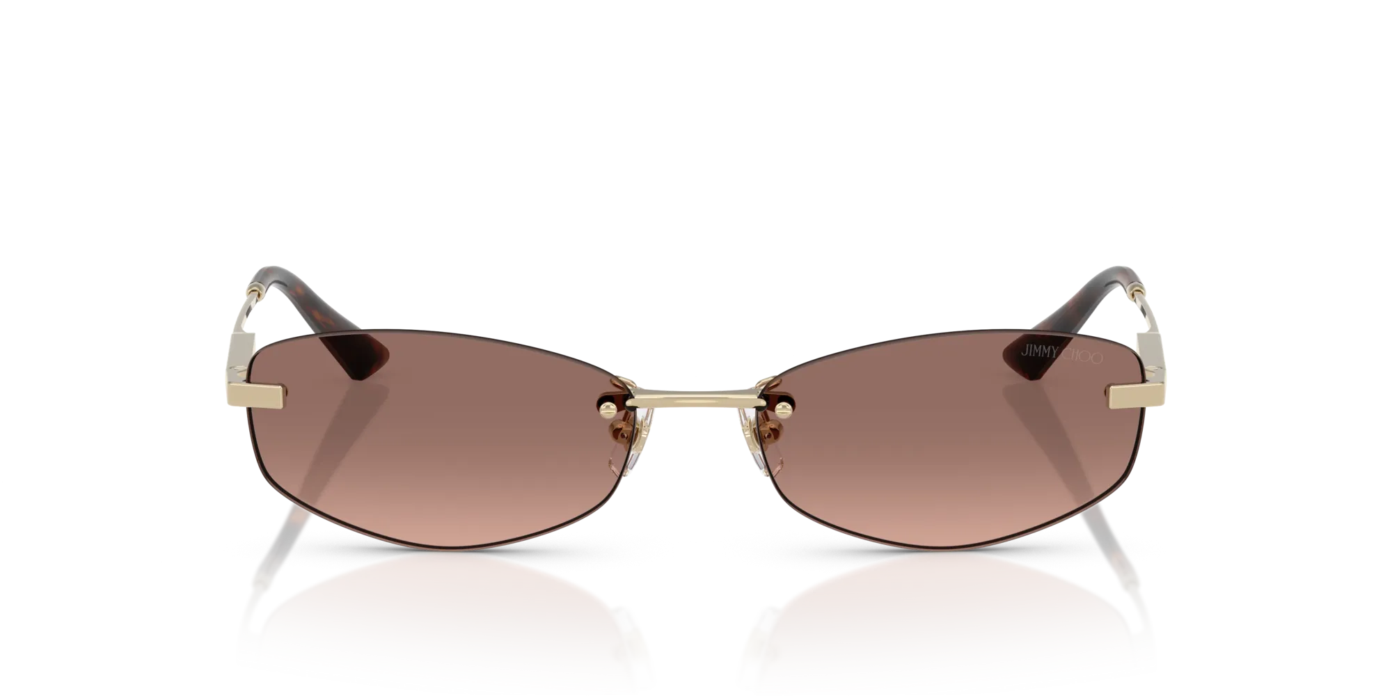 Jimmy Choo JC4013D 300613 Occhiali da sole Metallo Oro Rosa Rotonda Normale Sfumato - immagine 3