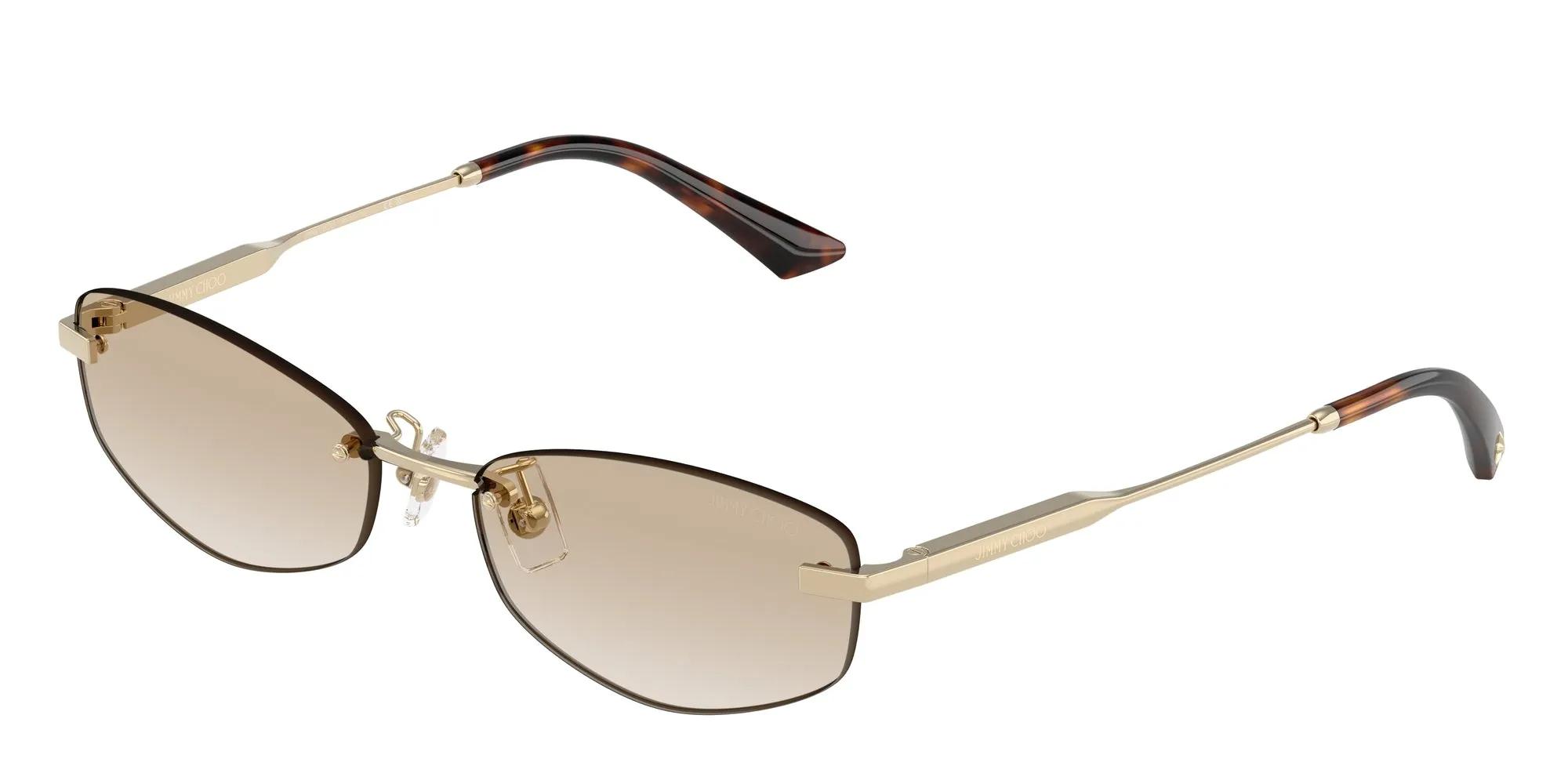 Jimmy Choo JC4013D 300611 Occhiali da sole Metallo Oro Grigio Rotonda Normale Sfumato - immagine 1