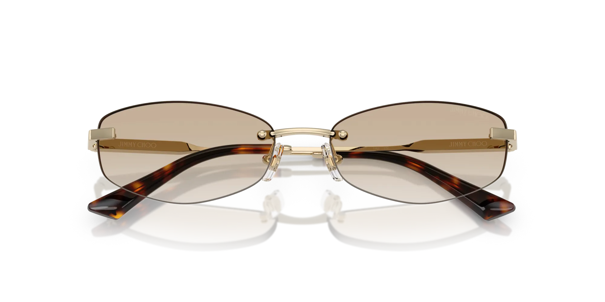Jimmy Choo JC4013D 300611 Occhiali da sole Metallo Oro Grigio Rotonda Normale Sfumato - immagine 2