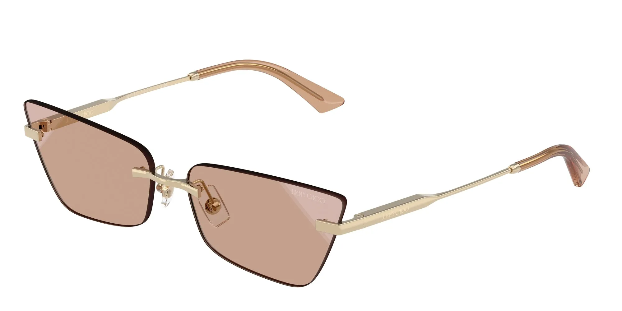 Jimmy Choo JC4012 300613 Occhiali da sole Metallo Oro Marrone Cat Eye Normale Sfumato - immagine 1