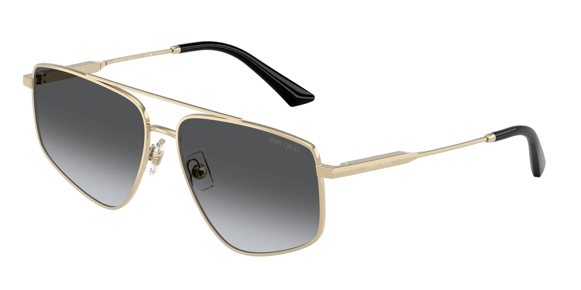 Jimmy Choo JC4011 3006T3 Occhiali da sole Acciaio Oro Grigio Pilot Polarizzata Sfumato - immagine 1