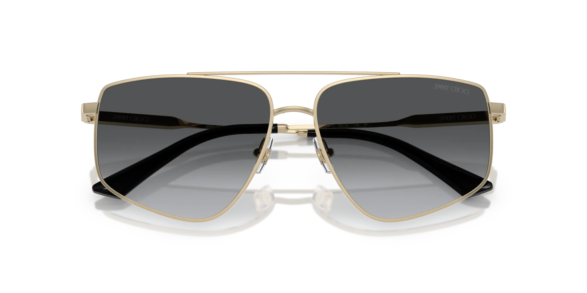 Jimmy Choo JC4011 3006T3 Occhiali da sole Acciaio Oro Grigio Pilot Polarizzata Sfumato - immagine 2