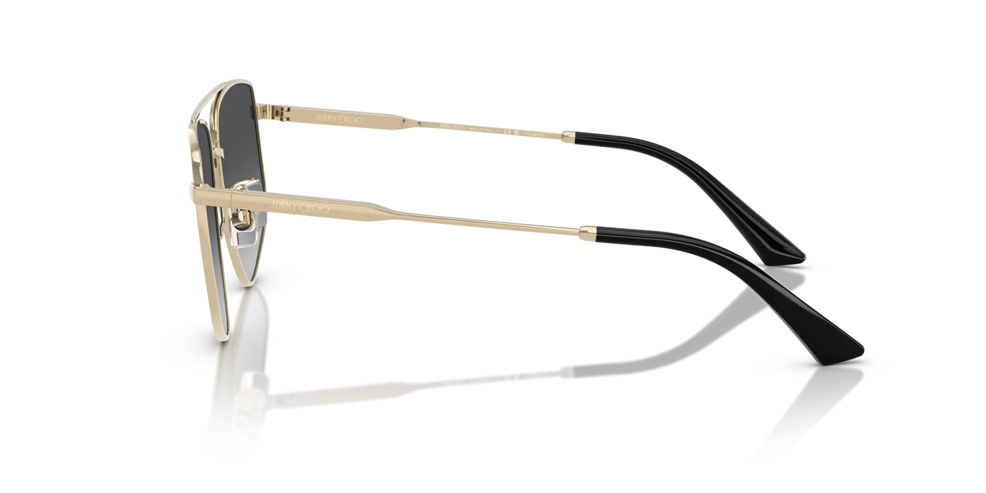 Jimmy Choo JC4011 3006T3 Occhiali da sole Acciaio Oro Grigio Pilot Polarizzata Sfumato - immagine 4