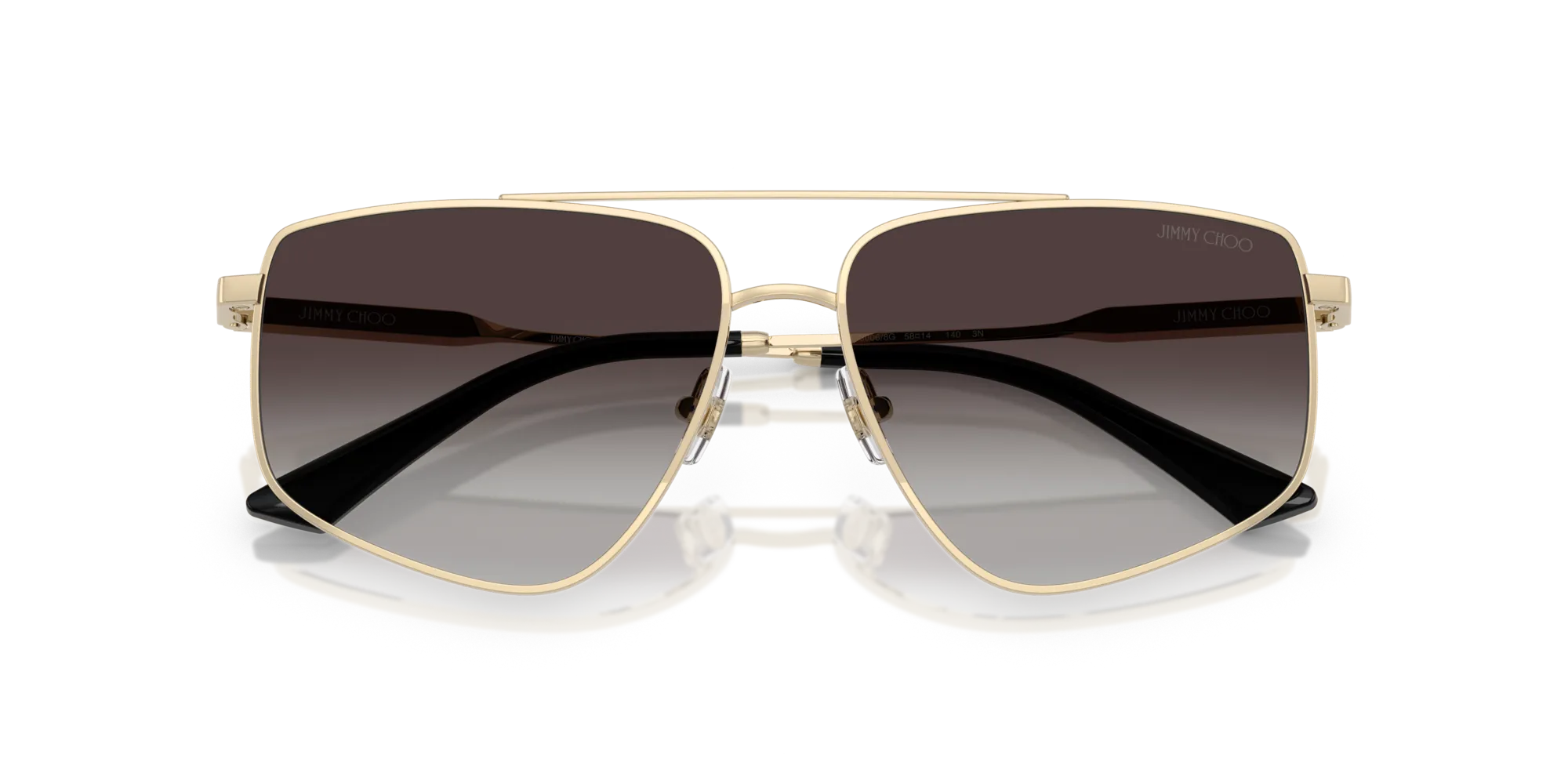 Jimmy Choo JC4011 30068G Occhiali da sole Acciaio Oro Grigio Pilot Normale Sfumato - immagine 2