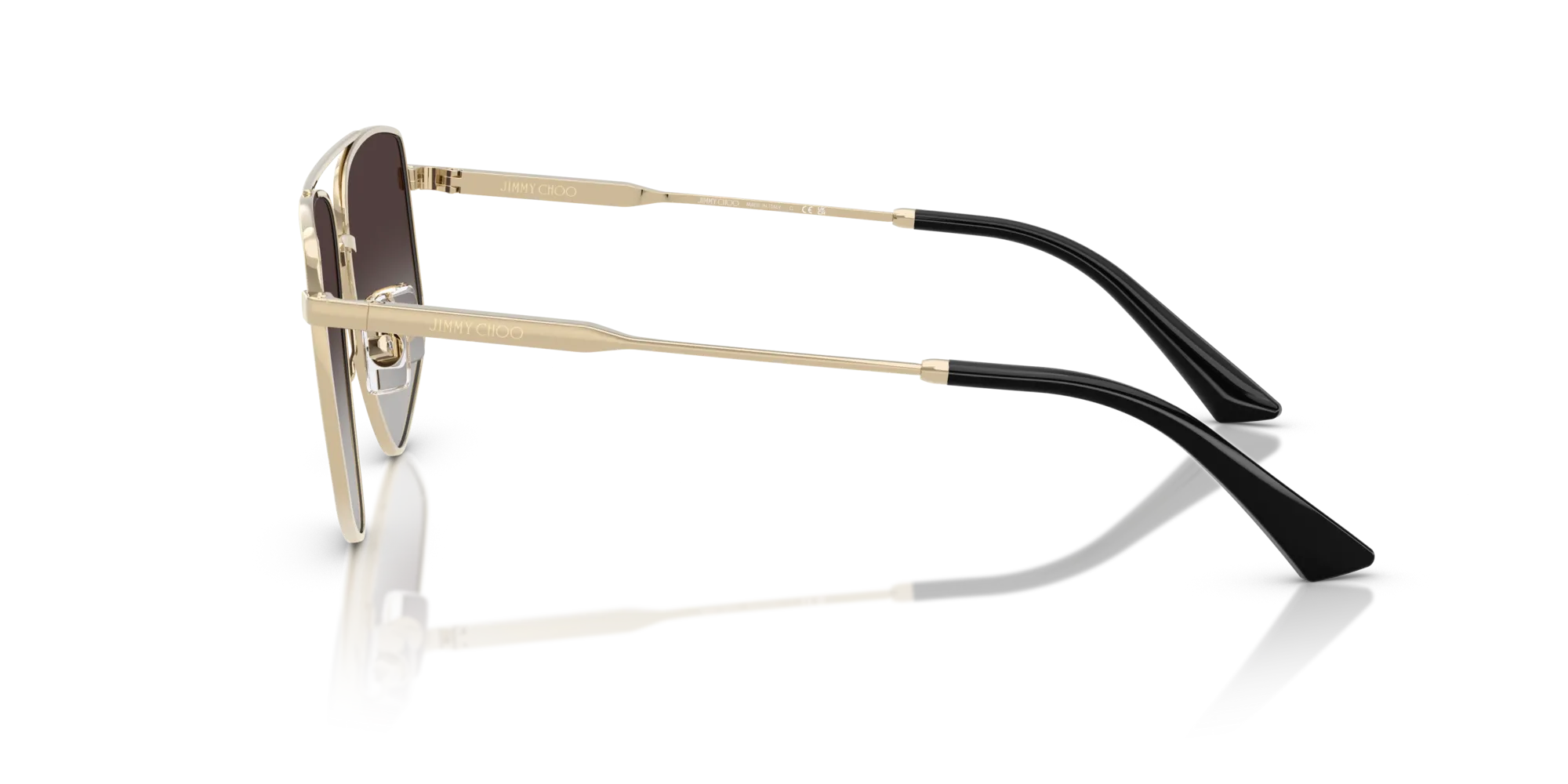 Jimmy Choo JC4011 30068G Occhiali da sole Acciaio Oro Grigio Pilot Normale Sfumato - immagine 4