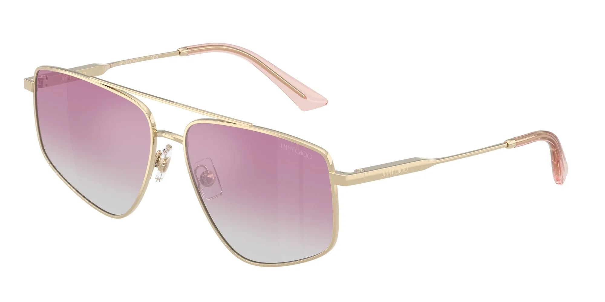 Jimmy Choo JC4011 300658 Occhiali da sole Acciaio Oro Argento Pilot Normale Sfumato - immagine 1
