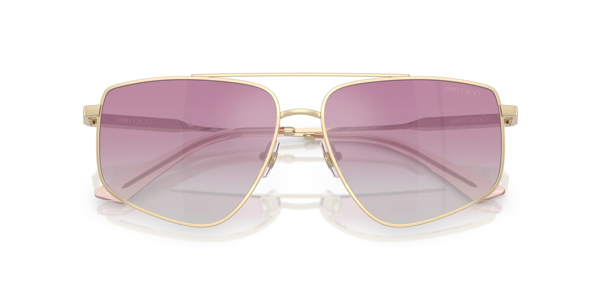 Jimmy Choo JC4011 300658 Occhiali da sole Acciaio Oro Argento Pilot Normale Sfumato - immagine 2