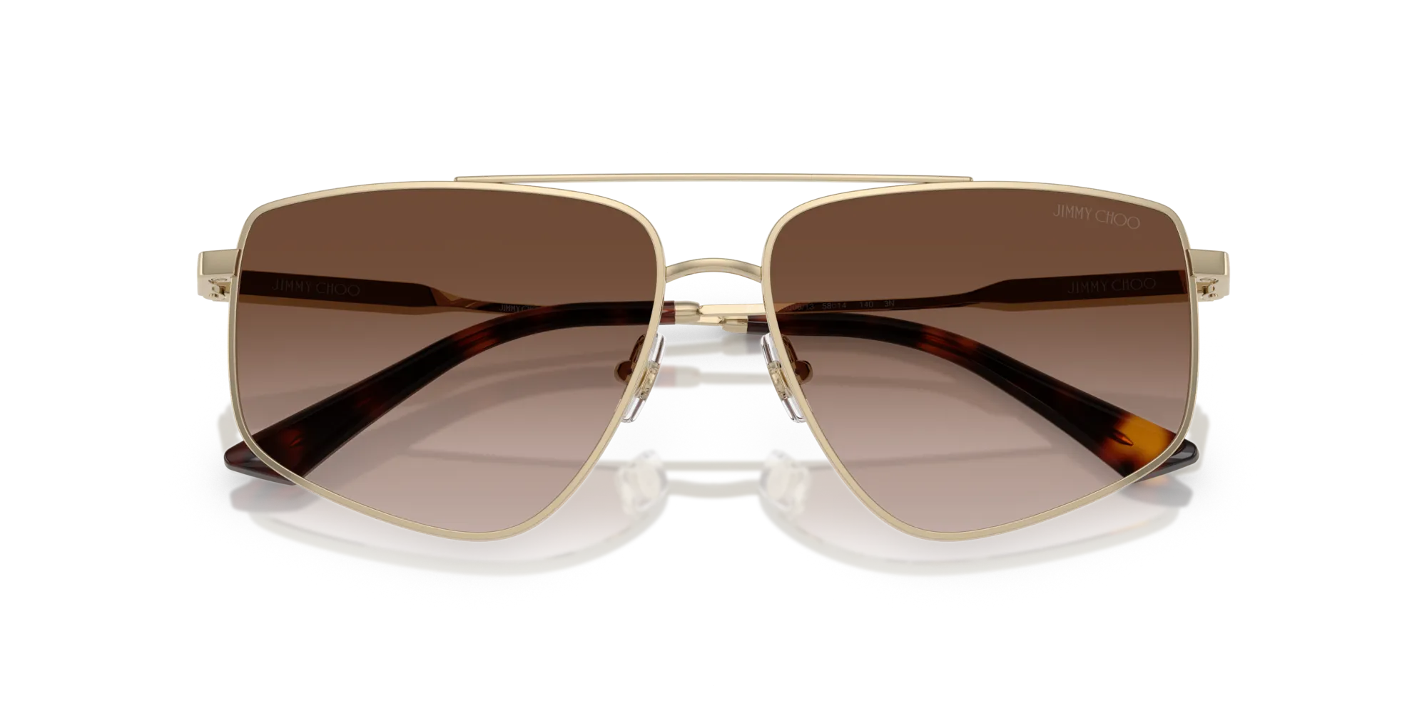 Jimmy Choo JC4011 300613 Occhiali da sole Acciaio Oro Marrone Pilot Normale Sfumato - immagine 2