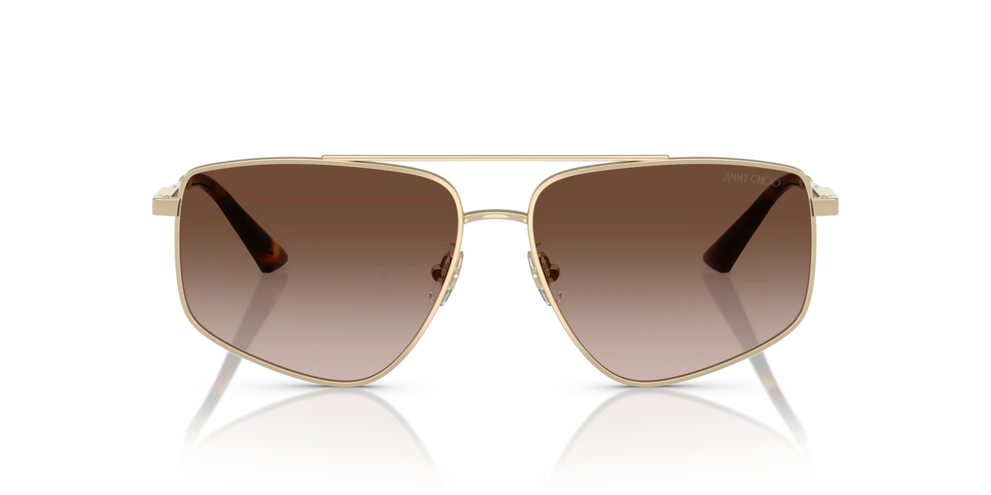 Jimmy Choo JC4011 300613 Occhiali da sole Acciaio Oro Marrone Pilot Normale Sfumato - immagine 3