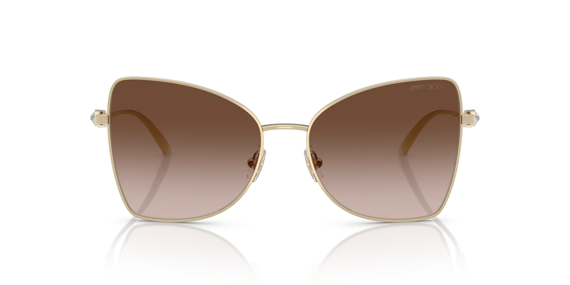 Jimmy Choo JC4010B 300613 Occhiali da sole Acciaio Oro Marrone Farfalla Normale Sfumato - immagine 3