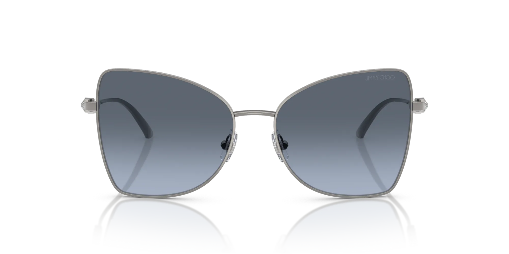 Jimmy Choo JC4010B 30048F Occhiali da sole Acciaio Grigio Blu Farfalla Normale Sfumato - immagine 3