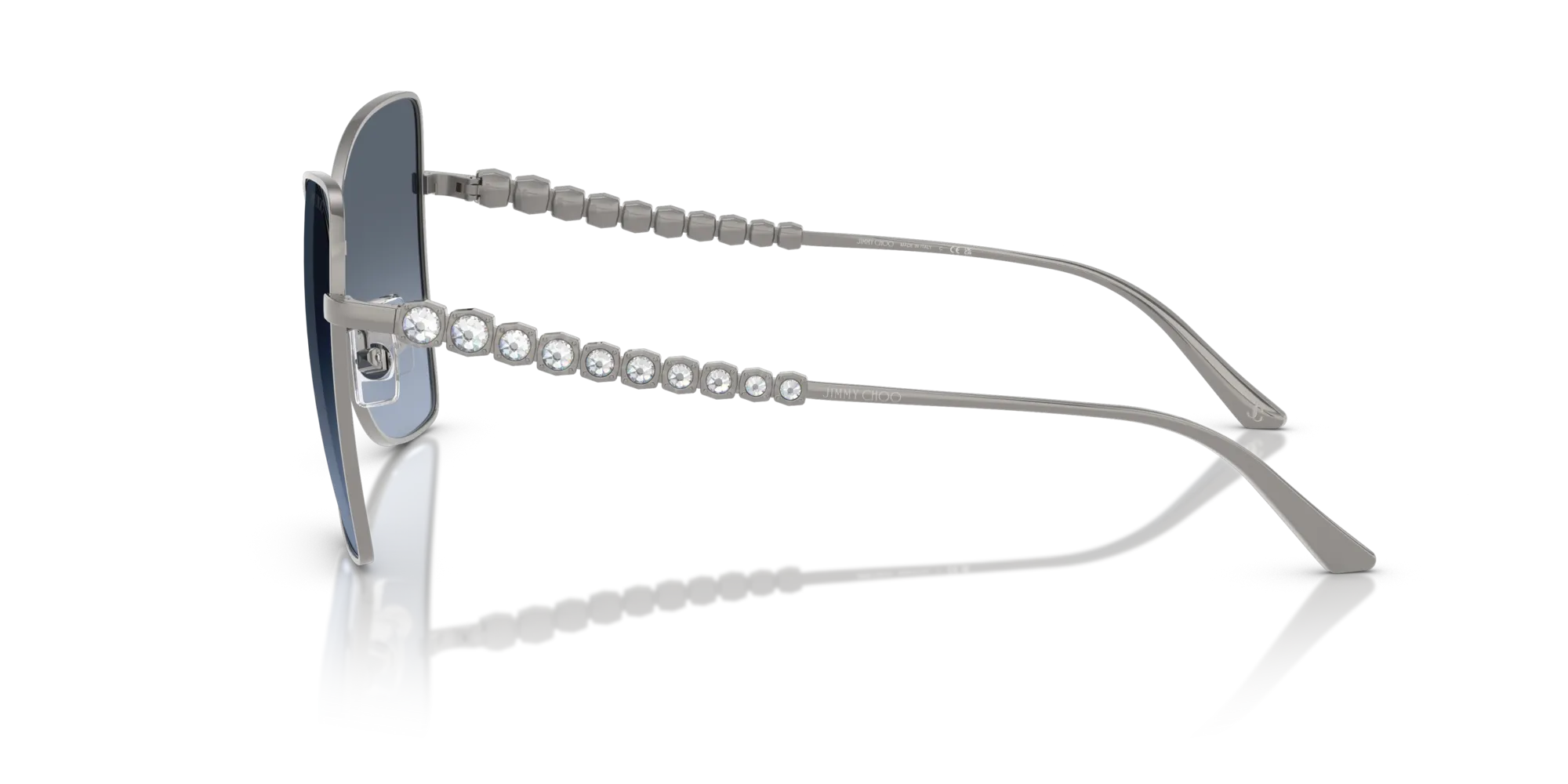 Jimmy Choo JC4010B 30048F Occhiali da sole Acciaio Grigio Blu Farfalla Normale Sfumato - immagine 4