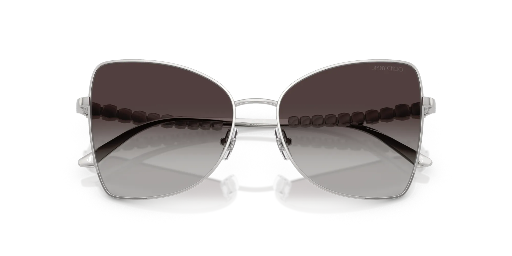 Jimmy Choo JC4010B 30028G Occhiali da sole Acciaio Argento Grigio Farfalla Normale Sfumato - immagine 2
