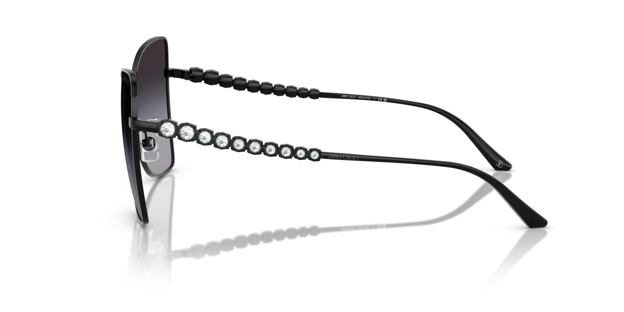 Jimmy Choo JC4010B 30008G Occhiali da sole Acciaio Nero Grigio Farfalla Normale Sfumato - immagine 4