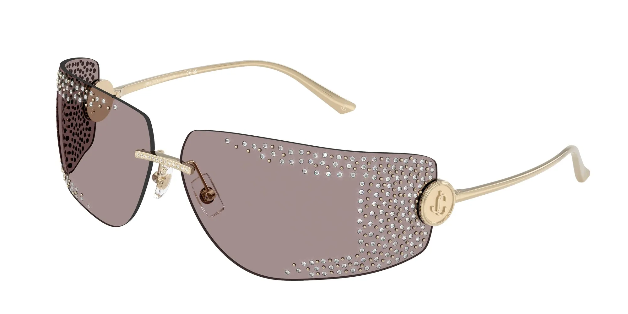 Jimmy Choo JC4009B 30067N Occhiali da sole Metallo Oro Marrone Pillow Normale - immagine 1