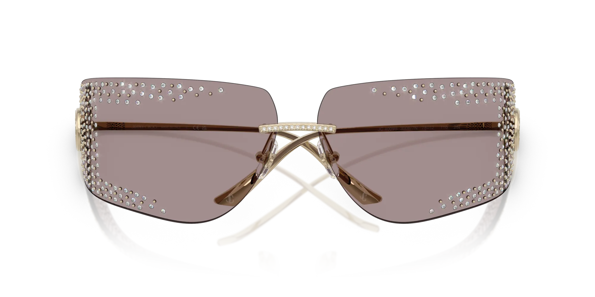 Jimmy Choo JC4009B 30067N Occhiali da sole Metallo Oro Marrone Pillow Normale - immagine 2