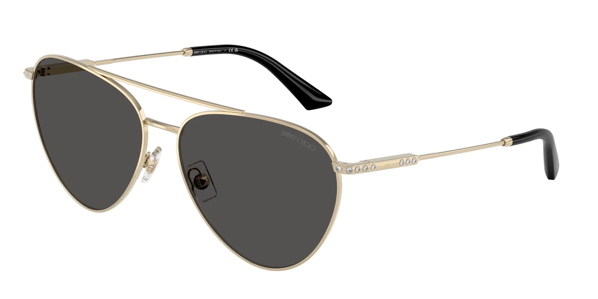Jimmy Choo JC4002B 301787 Occhiali da sole Acciaio Oro Grigio Pilot Normale - immagine 1