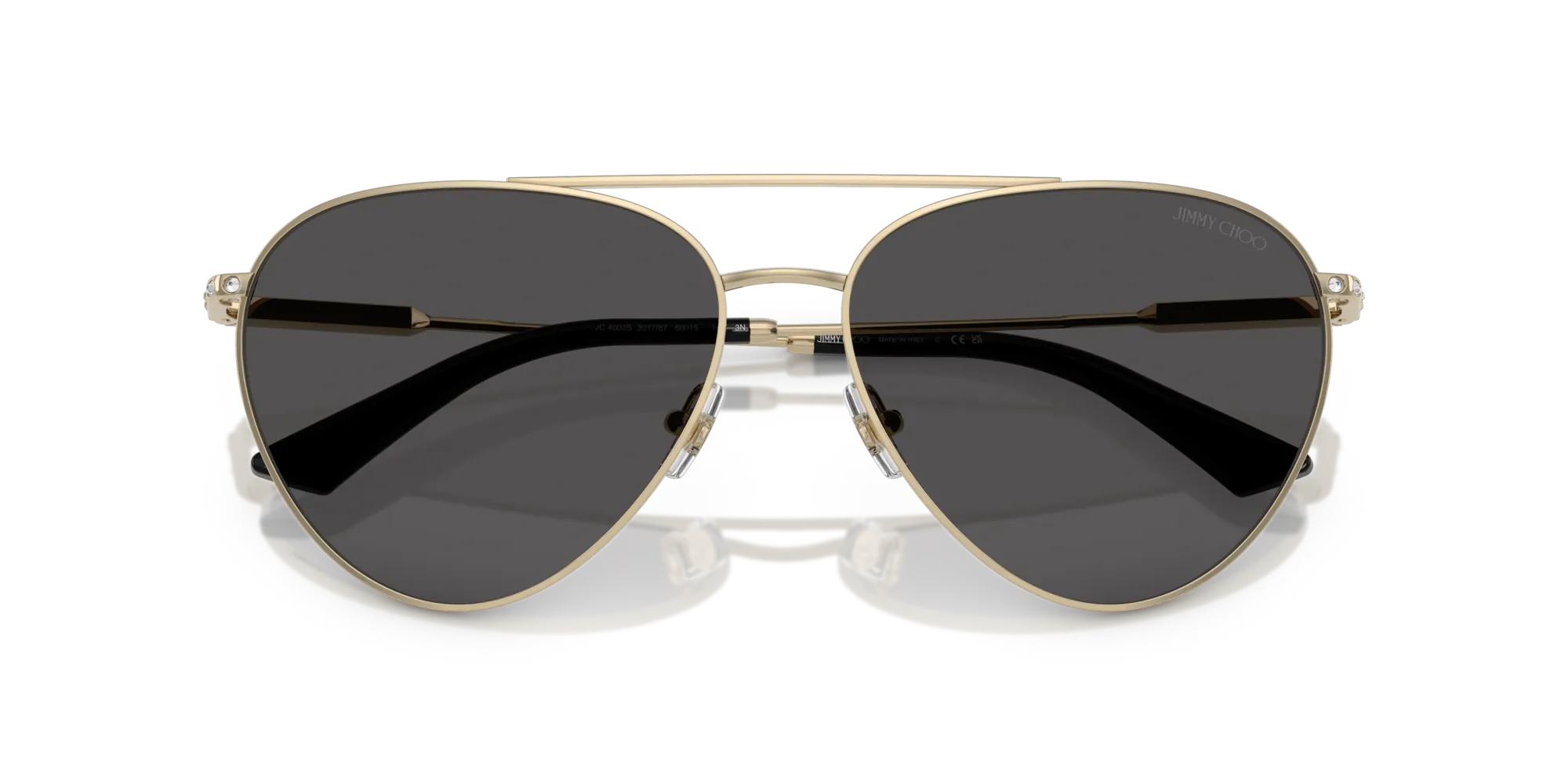 Jimmy Choo JC4002B 301787 Occhiali da sole Acciaio Oro Grigio Pilot Normale - immagine 2