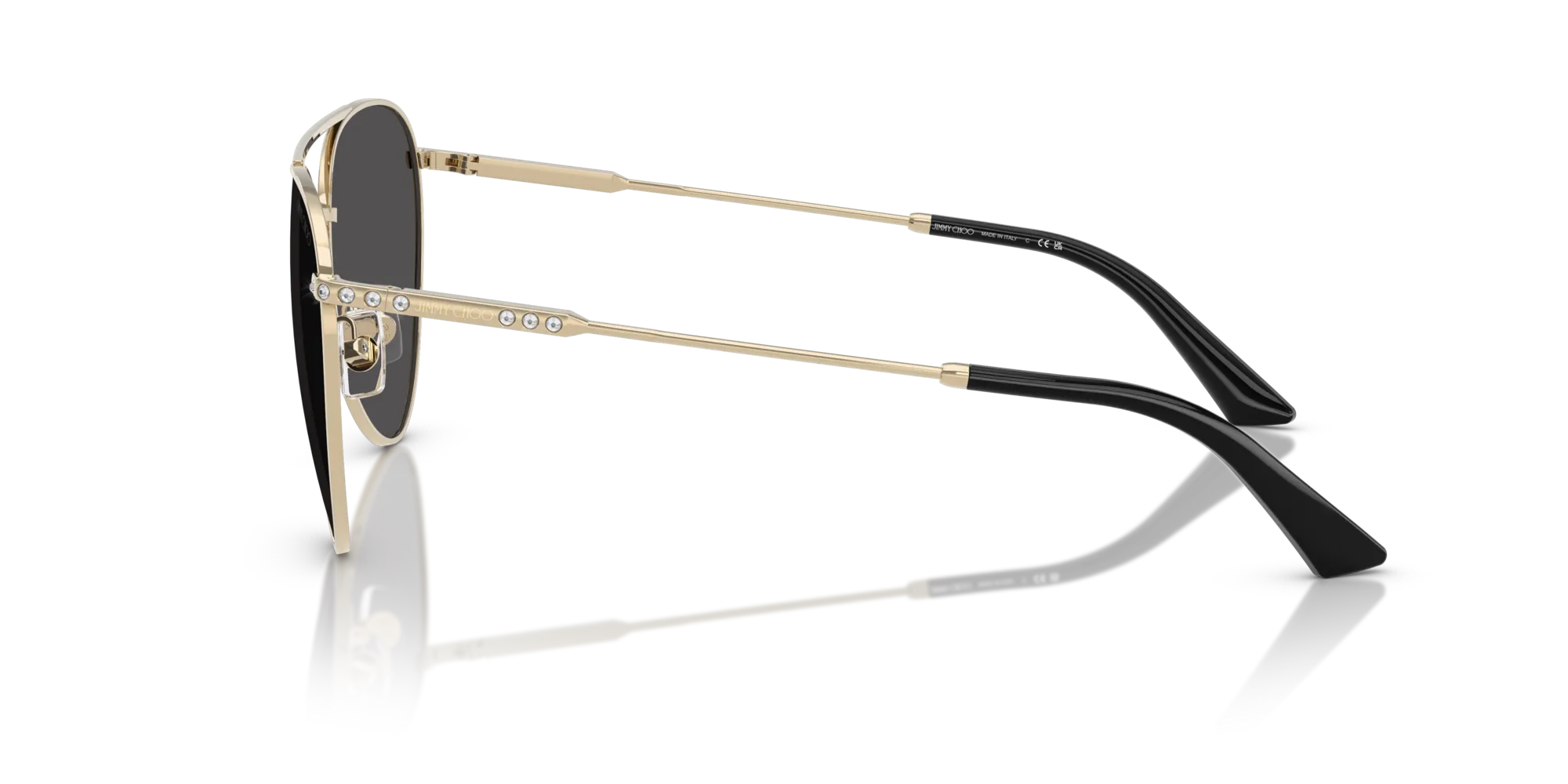 Jimmy Choo JC4002B 301787 Occhiali da sole Acciaio Oro Grigio Pilot Normale - immagine 4