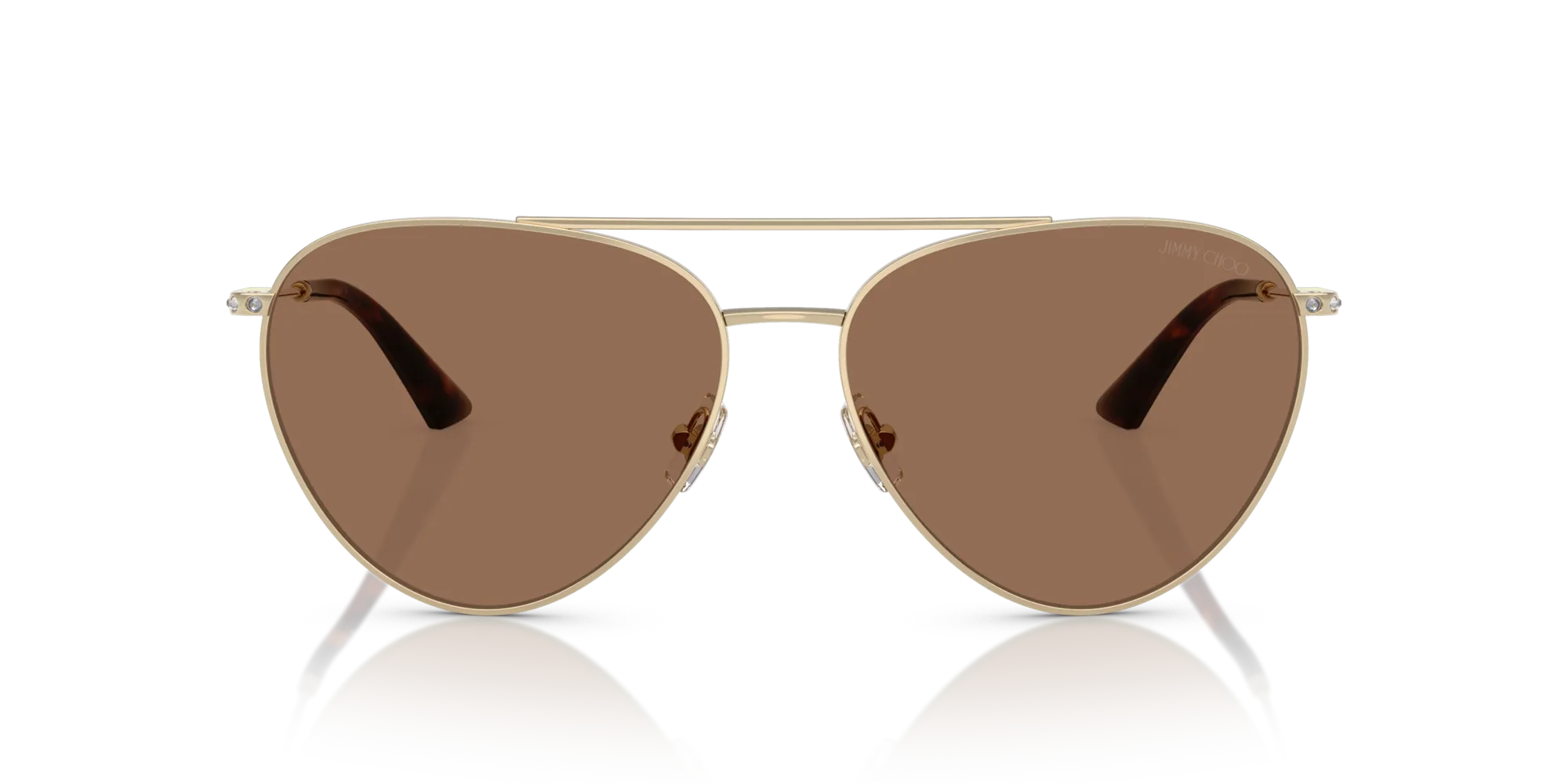 Jimmy Choo JC4002B 301773 Occhiali da sole Acciaio Oro Marrone Pilot Normale - immagine 3