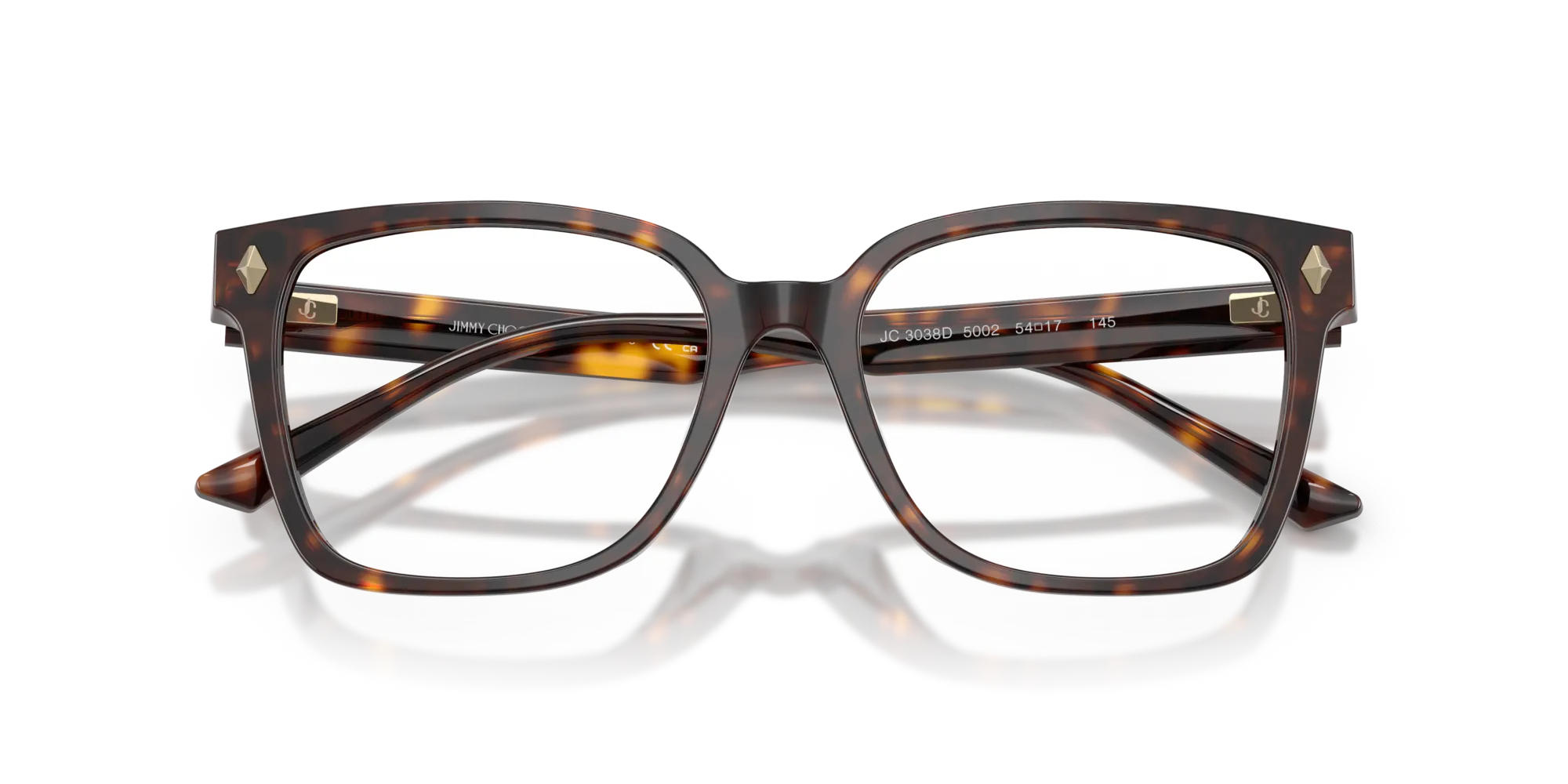 Jimmy Choo JC3038D 5002 Montature da vista Acetato Tartaruga Squadrata Normale - immagine 3